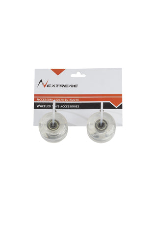 Coppia ruote trasparenti 50x36 mm PU con cuscinetti ABEC7 per skateboard con tavola in legno Street Pro Nextreme
