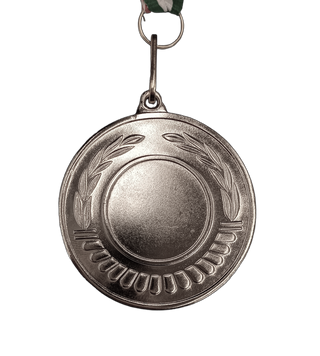 Medaglia per premiazione colore argento diametro mm 50