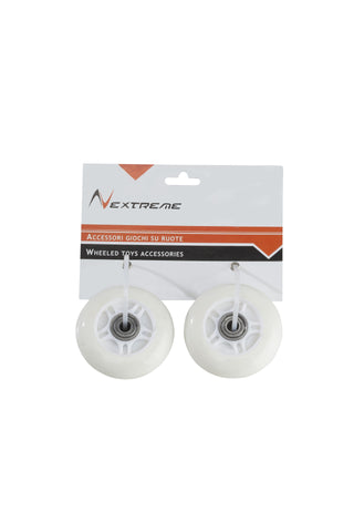 Coppia ruote bianche diametro 76 mm PU con cuscinetti ABEC7 e luci di sicurezza per waveboard Urban Wave Nextreme