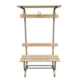 Panca Spogliatoio con schienale, poggia borse e porta scarpe modello Classico