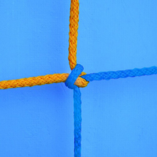 Coppia di reti da calcio mt. 7,50x2,50 maglia quadra annodata filo Ø 3,5 mm