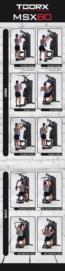Stazione multifunzione Toorx Msx-60 pacco pesi 70 kg salvaspazio
