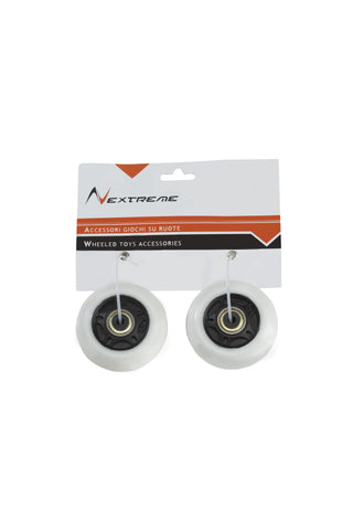 Coppia ruote bianche diametro 70 mm PU con cuscinetti ABEC7 e luce bianca di sicurezza per pattini in linea Nextreme