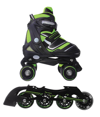 Pattini a rotelle trasformabili in pattini in linea e da ghiaccio 3in1 Nextreme Flexwheel arancio