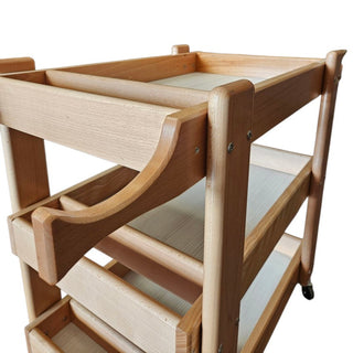 Carrello Psicomotorio in Legno di Faggio | Mobile Porta Attrezzi Multifunzione per Palestre, Studi e Scuole