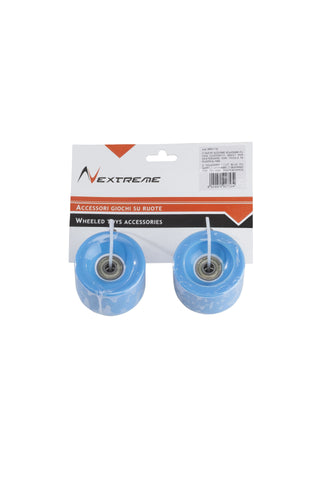 Coppia ruote azzurre 60x45 mm PU con cuscinetti ABEC7 per skateboard con tavola in polipropilene/abs Nextreme