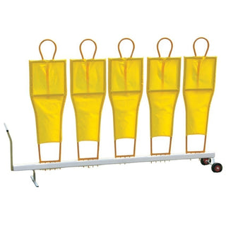 Carrello barriera da calcio con 5 sagome 160 cm di altezza