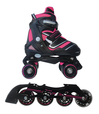 Pattini a rotelle trasformabili in pattini in linea 2in1 Nextreme Reverse fuxia