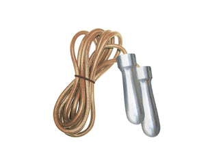 Corda da salto in pelle professionale con manopole heavy in acciaio cromato Toorx
