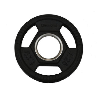 Disco olimpionico Tri Grip in ghisa gommata Diamond con boccola svasata in acciaio inox