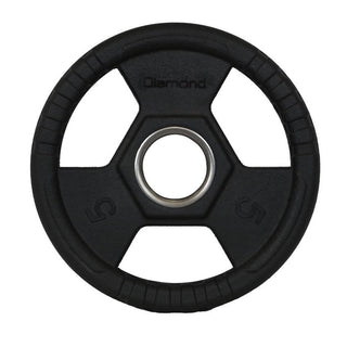 Disco olimpionico Tri Grip in ghisa gommata Diamond con boccola svasata in acciaio inox