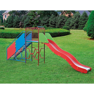 Scivolo con pista ondulata in acciaio inox con ballatoio